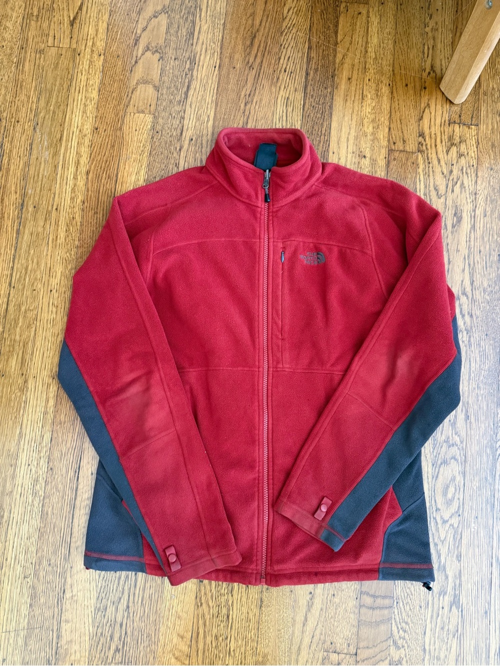 Red Fleece North Face Jacket Men's Medium